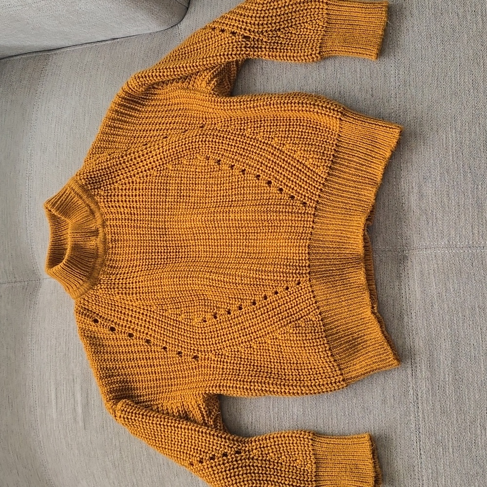 Jon And Anna Womens Medium Rust Pumpkin Chunky Cable Knit Turtle Neck Sweater